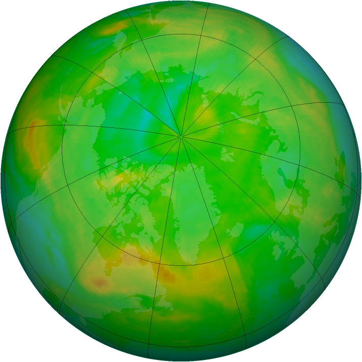 Arctic ozone map for 01 July 2001